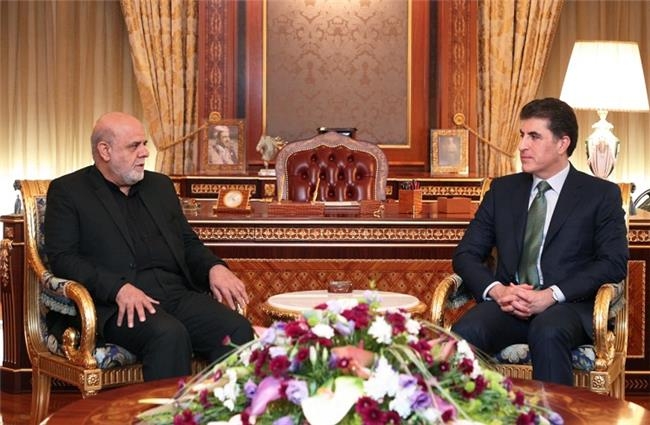سەرۆکى هەرێمى کوردستان پێشوازى لە باڵیۆزى ئێران کرد